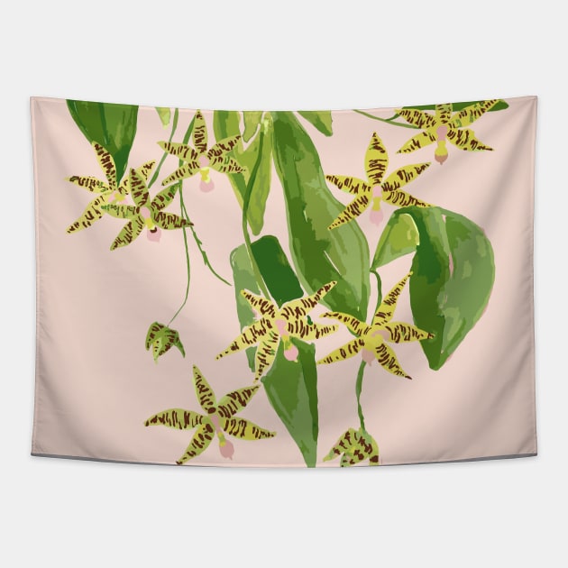 Le Orchidee Tapestry by Limezinnias Design