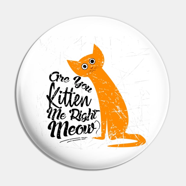 Are You Kitten Me Right Meow Funny Pun Pin by NASSER43DZ