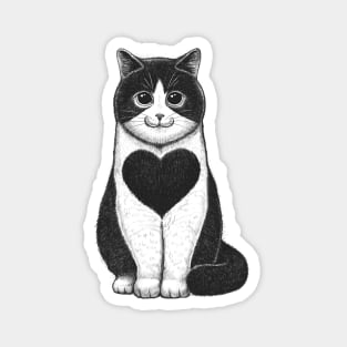 Cat with heart Magnet