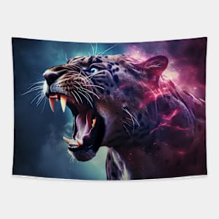 Panther Animal Bird Majestic Wilderness Surrealist Tapestry