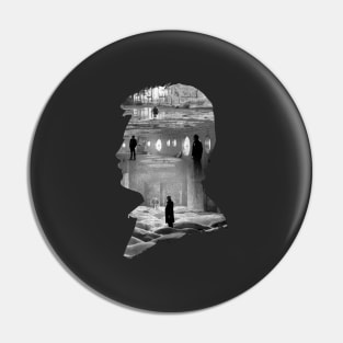 Andrei Tarkovsky Movie Silhouette Collage Pin