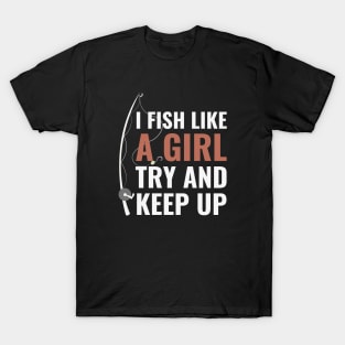 Fishing Girl T-Shirts for Sale