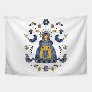 Scandinavian Folklore Traditional Dress Tapestry