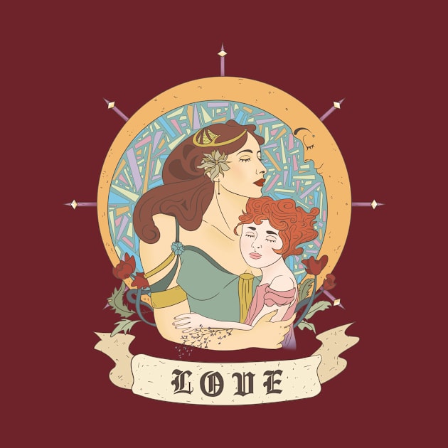 Mother and Child Art Nouveau by Genesis