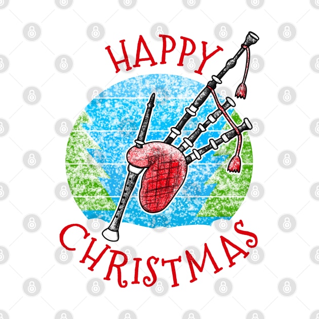 Christmas Bagpipes Scottish Musician Xmas 2022 by doodlerob