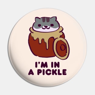 kitty collector cat pickles pickles in a pickling jar / i'm in a pickle Pin