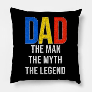 Romanian Dad The Man The Myth The Legend - Gift for Romanian Dad With Roots From Romanian Pillow