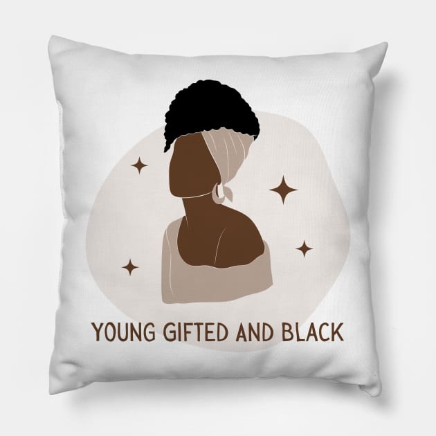 Young Gifted and Black Woman Pillow by Mish-Mash