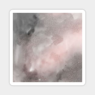 Pink and Grey Marble Glitter Sparkle Magnet