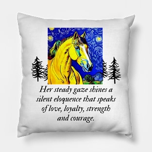 Horse under Starry night Pillow