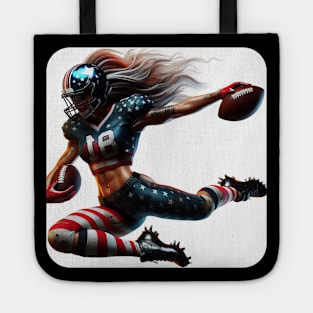 American Woman NFL Football Player #4 Tote