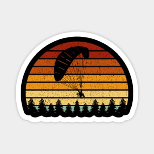 Vintage Sunset Paragliding Gift For Paragliders Magnet