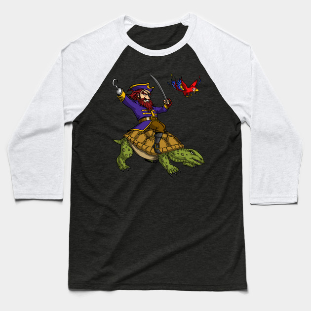 Pirate Riding Turtle Funny Fantasy Sailor Cartoon Funny Pirate Baseball T Shirt Teepublic