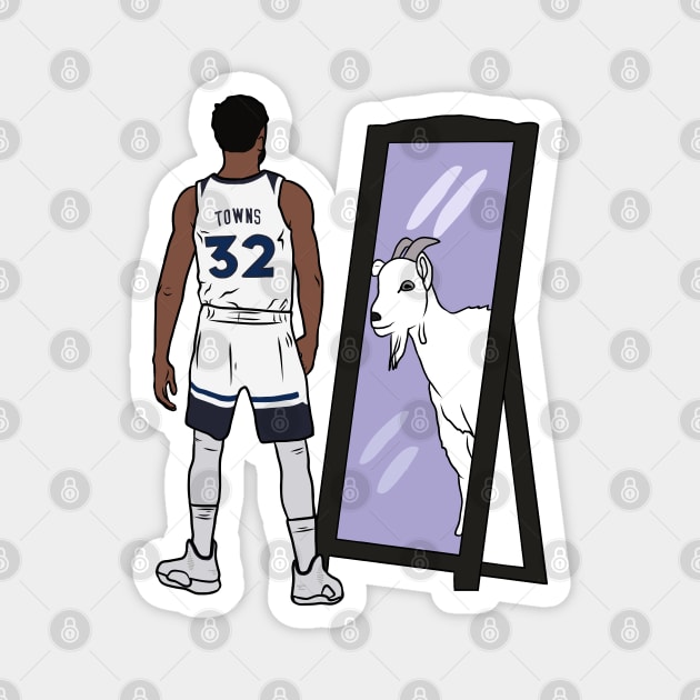 Karl-Anthony Towns Mirror GOAT Magnet by rattraptees