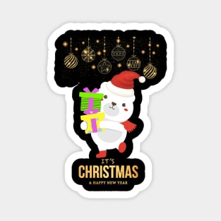 It's Christmas and happy New Year Magnet