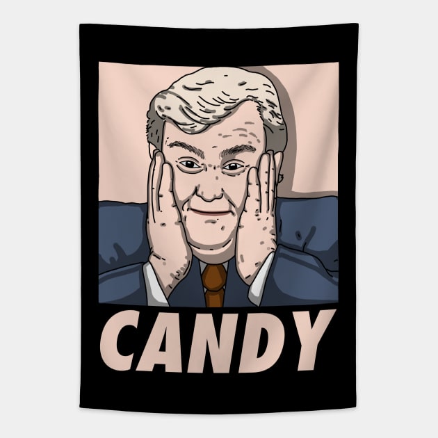 Cute John Candy Comic Style Tapestry by mia_me