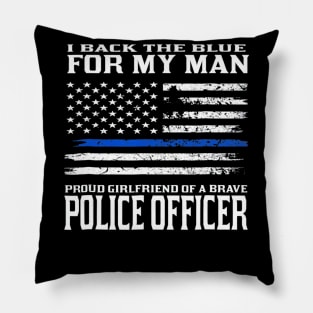 Thin Blue Line Shirt Proud Girlfriend Of Police Officer Pillow