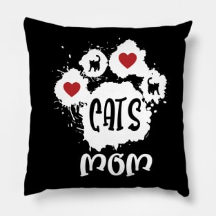 Cats Mom, Cats Lover Funny Cool Design Pillow