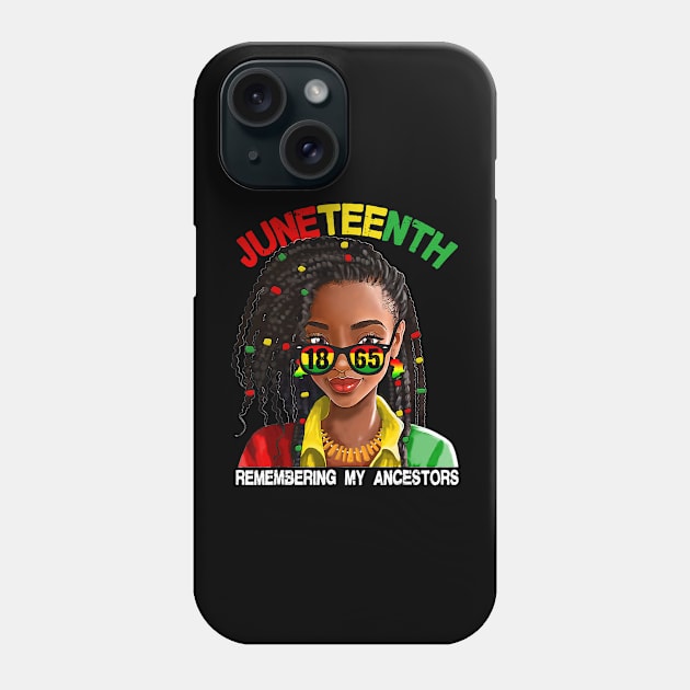 Juneteenth Tshirt Women Loc'd Hair Remebering My Ancestors Phone Case by bowenokau