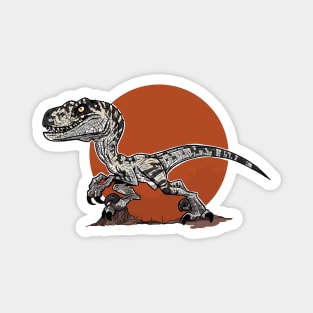 Metallic Fury: Velociraptor in the Jurassic Circle Magnet