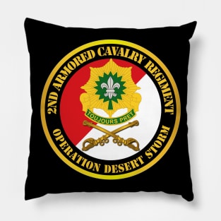 2nd Armored Cavalry Regiment DUI - Red White - Operation Desert Storm Pillow