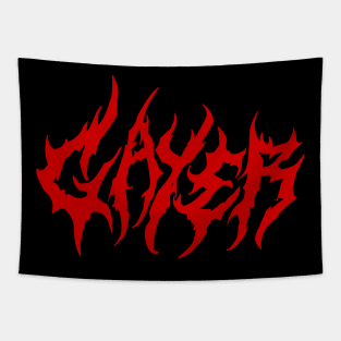 GAYER - LGBTQ, Metal, Ironic Meme Tapestry