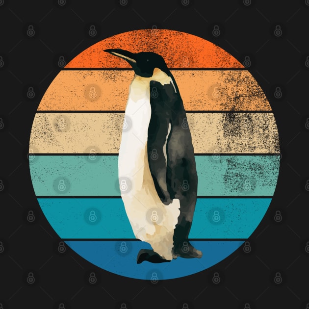 Vintage Sunset Penguin by Illustradise