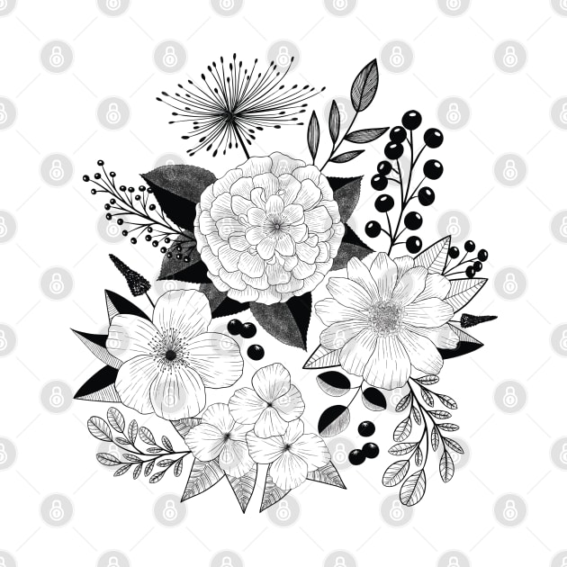 Flower Power: elegant line art style for vintage lovers by CalliLetters