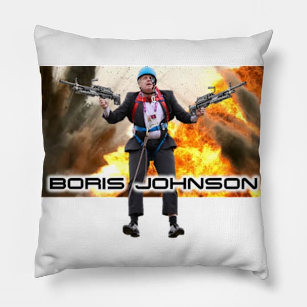 Boris Johnson - Here To Save The Day. Pillow by Therouxgear