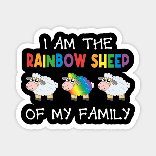 The Rainbow Sheep of My Family Parents Support Pride Gift For Women Men Magnet