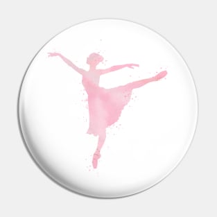 Girl Ballerina Watercolor Silhouette Pin