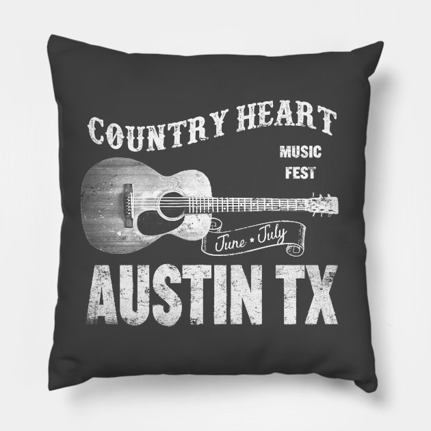 Country Heart Music Fest Pillow by LifeTime Design