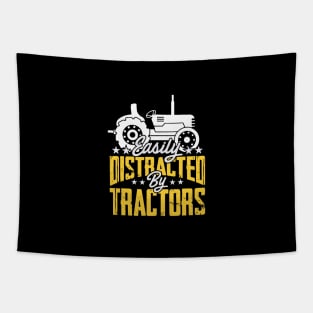 Funny Cute Tractor Gift, Distracted By Tractors, Farmer Tapestry