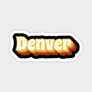 Denver Retro Vintage Text Magnet