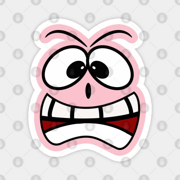 Scared Funny Face Cartoon Emoji Magnet by AllFunnyFaces