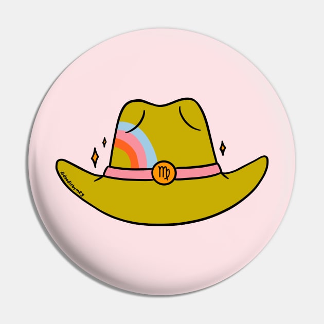 Virgo Cowboy Hat Pin by Doodle by Meg