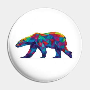 Rainbow Geometric Polar Bear Pin