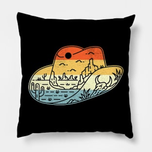 Cowboy Hat Desert Canyon Pillow