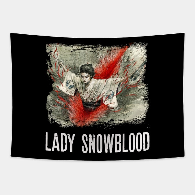 Cherry Blossom Blades Elegant Violence on Display with Snowblood Tees Tapestry by Silly Picture