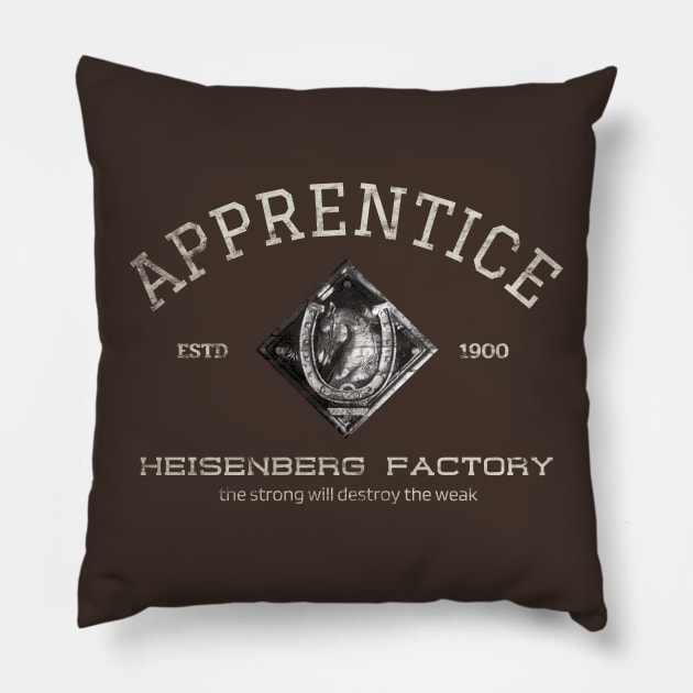 Heisenberg Factory Apprentice Pillow by monoblocpotato