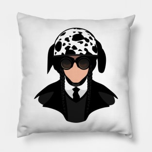 Wednesday Addams With Dalmatian Helmet Pillow