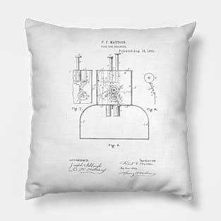 Fare box register Vintage Retro Patent Hand Drawing Funny Novelty Gift Pillow