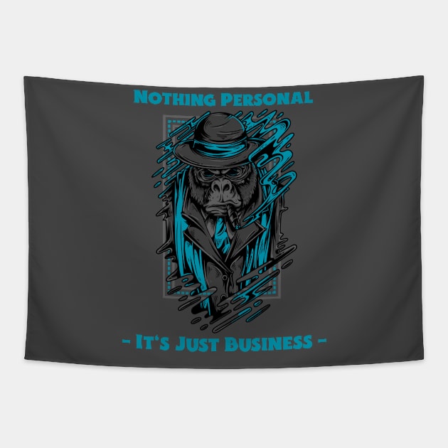 Nothing Personal Gorilla T-Shirt (Teal Accent) Tapestry by StoicByChoice