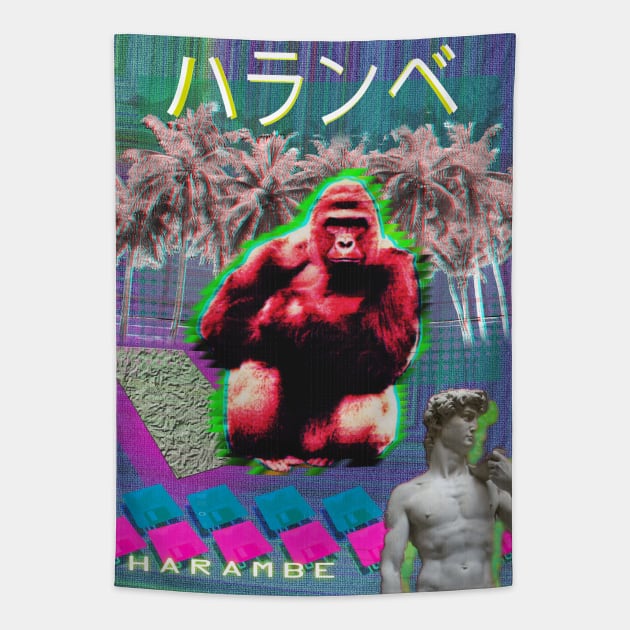 Vaporwave Harambe Tapestry by DigitalCleo