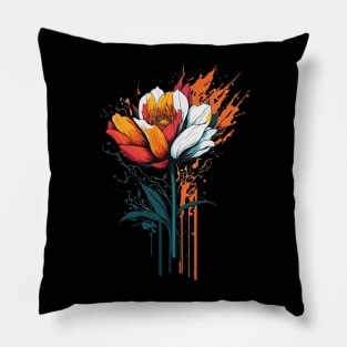 African Tulip Flower Design Pillow