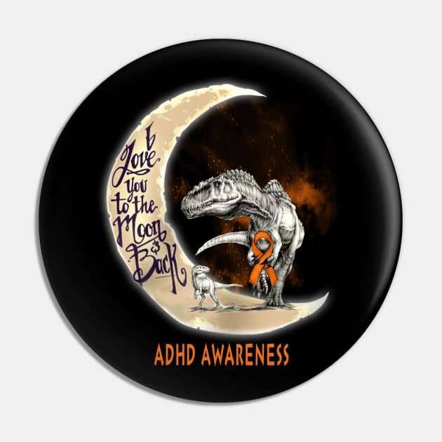 ADHD dinosaur moon Pin by TeesCircle