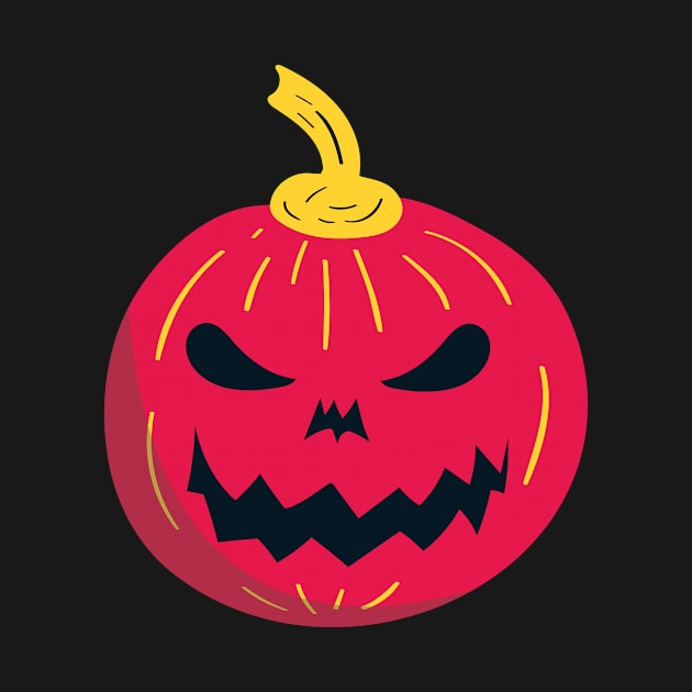 Red Creepy Pumpkin by rueckemashirt