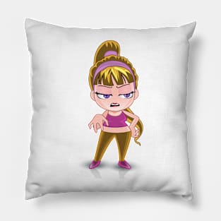 rich blonde beautiful Girl cartoon character Pillow