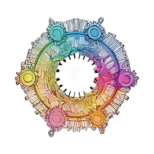 Colorful Abstract Gear Circle Artwork No. 480 by cornelliusy