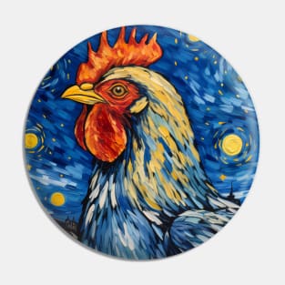 Van Gogh's Chicken Pin